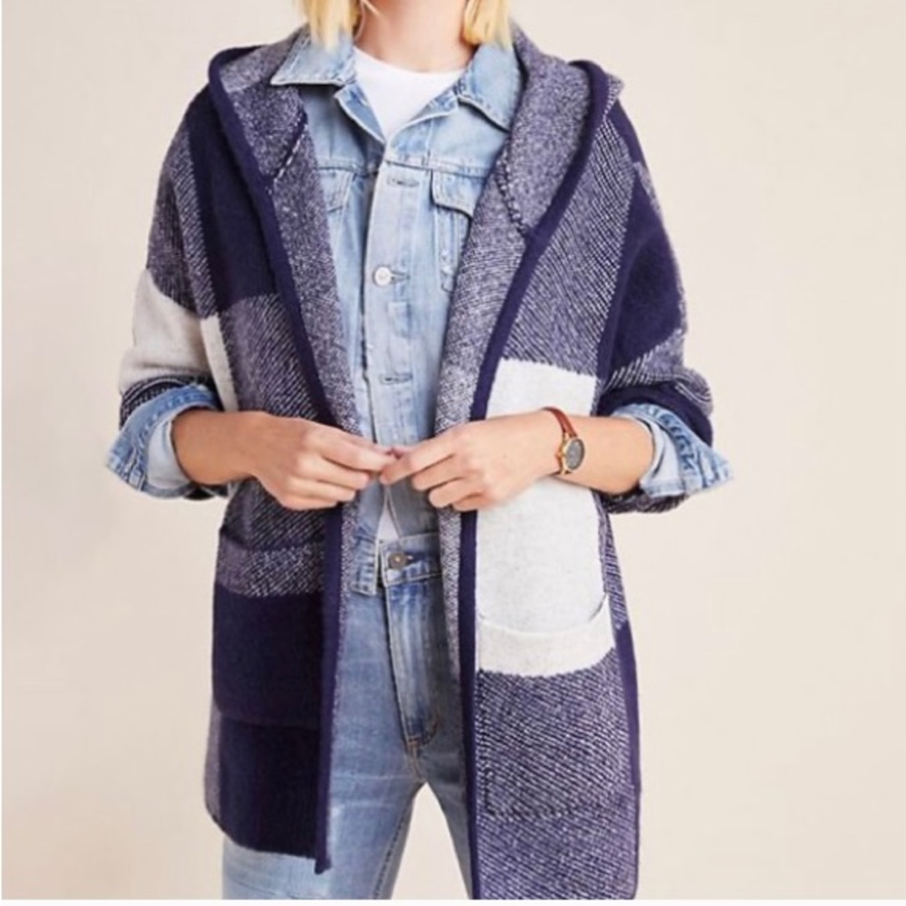 Anthropologie Aimee Buffalo Plaid Hooded Jacket - Size S
